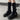 BLACK PATENT LEATHER SHOES WITH RIBBED LEG WARMERS SET