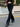 BLACK PINSTRIPE FLARE JEANS WOMEN'S DENIM