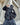 BLACK PUFFER JACKET WITH WHITE LOGO - TRENDY CASUAL OUTERWEAR
