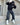 BLACK PUFFER JACKET WITH WHITE LOGO - TRENDY CASUAL OUTERWEAR