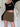 BLACK RIBBED LONG-SLEEVE TOP WITH STAR EMBELLISHMENT SLIM FIT Y2K STYLE