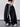 BLACK RUFFLE PANTS LONG LENGTH WIDE LEG