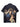 BLACK SHORT SLEEVE SHIRT WITH PAINTING AND SLEEVE LAPEL BUTTON