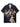 BLACK SHORT SLEEVE SHIRT WITH PAINTING AND SLEEVE LAPEL BUTTON