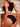 BLACK SOLID COLOR SPORTY LETTER BRA AND PANTIES LINGERIE SET