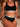 BLACK SOLID COLOR SPORTY LETTER BRA AND PANTIES LINGERIE SET