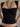 BLACK SQUARE-NECK TANK TOP SLIM FIT HALTER FIT HALTER TANK