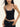 BLACK TANK TOP WITH GRAY TRIM FAKE TWO PIECE DESIGN