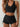 BLACK TWO-PIECE SWIMSUIT: ELASTANE FABRIC WEAVE