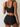 BLACK TWO-PIECE SWIMSUIT: ELASTANE FABRIC WEAVE