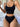 BLACK TWO-PIECE SWIMSUIT SOLID COLOR UNDERWEAR SET
