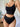 BLACK TWO-PIECE SWIMSUIT SOLID COLOR UNDERWEAR SET