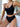 BLACK TWO-PIECE SWIMSUIT SOLID COLOR UNDERWEAR SET