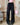BLACK WIDE-LEG PANTS WITH BOW EMBROIDERY FOR COQUETTE AESTHETIC BOW STYLE