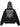 BLACK ZIP-UP HOODIE WITH FACE MOTIF AND GLITTERING RHINESTONES