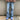 BLUE DENIM FLORAL EMBROIDERED JEANS FOR WOMEN