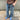 BLUE DENIM FLORAL EMBROIDERED JEANS FOR WOMEN