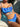 BLUE PATTERNED BIKINI SET: AZURE ELASTANE FABRIC