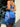 BLUE PATTERNED BIKINI SET: AZURE ELASTANE FABRIC