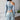 BLUE PATTERNED SHEER LONG-SLEEVE TOP FOR WOMEN