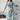 BLUE PATTERNED SHEER LONG-SLEEVE TOP FOR WOMEN