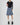BLUE PLAID A-LINE MIDI SKIRT