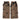 BROWN FUZZY LEG WARMERS WITH BLACK RIBBON ACCENTS