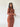 BROWN MARBLE-PATTERNED LONG SLEEVE BODYCON DRESS