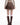 BROWN PLEATED MINI SKIRT HEART BUCKLE