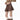 BROWN PLEATED MINI SKIRT HIGH-QUALITY VEGAN LEATHER