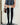 BROWN SATCHEL HANDBAG WITH VISUAL ILLUSION TIGHTS