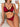 BURGUNDY BLACK LINGERIE 2PCS SET TRIANGLE CUP BRA