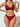 BURGUNDY BLACK LINGERIE 2PCS SET TRIANGLE CUP BRA