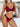 BURGUNDY BLACK LINGERIE 2PCS SET TRIANGLE CUP BRA