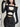 CUT-OUT TOP BLACK LONG SLEEVE SOLID COLOR FASHION TRENDS
