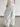 White Wide-Leg Pants with Ruched Hem
