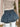 DENIM RUFFLE MINI SKIRT WITH BOW IN DENIM BLUE - BLUE JEAN STYLE