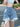 DENIM SHORTS WITH SWEET LACE TRIM AND BOWS - WIDE LEG STYLE