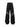 DISTRESSED BLACK WIDE-LEG JEANS MID WAIST LONG PANTS