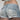 DISTRESSED DENIM SHORTS BLUE VINTAGE LOW RISE FRINGED DESIGN