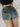 DISTRESSED DENIM SHORTS UPCYCLE SLIM RIPPED HOTPANTS