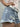 DISTRESSED DENIM SHORTS WITH STAR PATTERN BLUE Y2K STAR