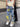 DISTRESSED EMBROIDERED DENIM JEANS WITH MID WAIST STRAIGHT LEG FIT