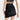 EDGY REBEL BLACK DENIM SKIRT WITH CHAIN BELT