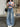 American Retro Blue Curved Blade Jeans
