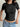 FITTED SHORT-SLEEVE TOP - BLACK CREW NECK WITH HIGH ELASTICITY