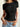 FITTED SHORT-SLEEVE TOP - BLACK CREW NECK WITH HIGH ELASTICITY