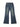 FLARED DENIM JEANS WITH BACK POCKET EMBROIDERY MEDIUM STRETCH SOLID COLOR