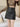 FLEECE LINED FAUX LEATHER SHORTS BLACK FALL