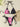 FLORAL BLACK BIKINI SET WITH RESURRECTION PINK STRAP